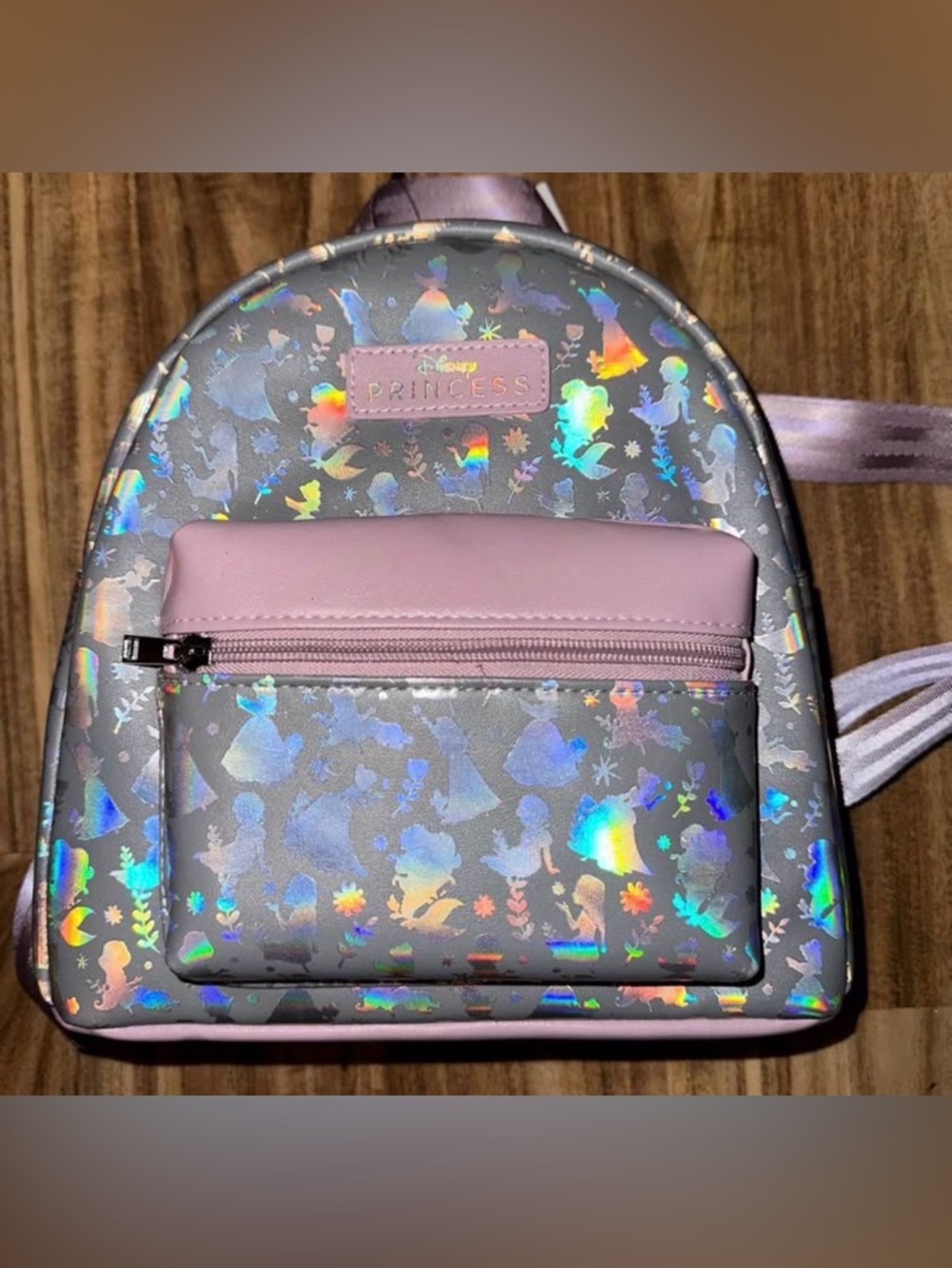 Disney Princess pink silver backpack NEW
